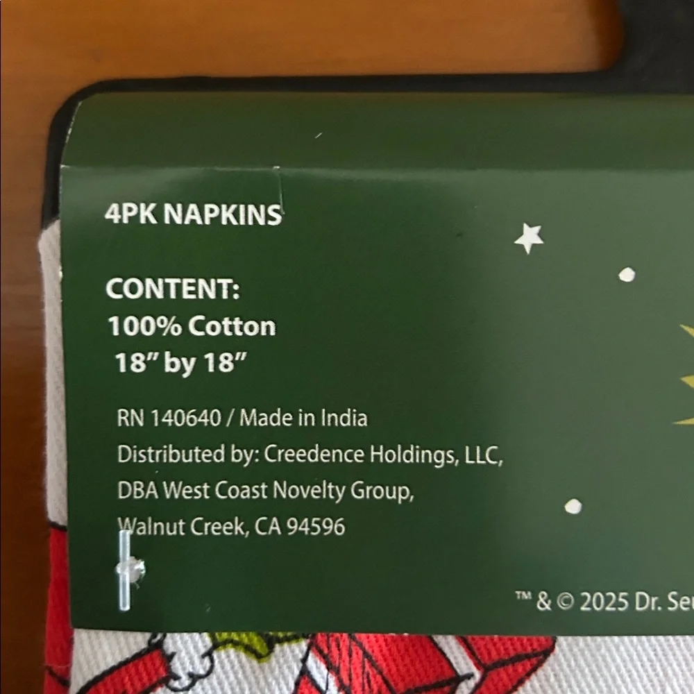 Grinch Christmas Napkins Set